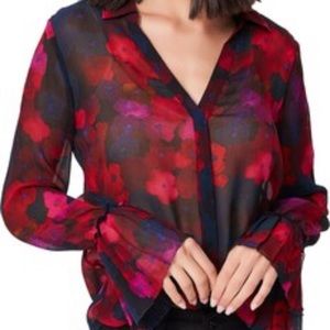 Paige Abriana floral silk blouse.  NWOT size can